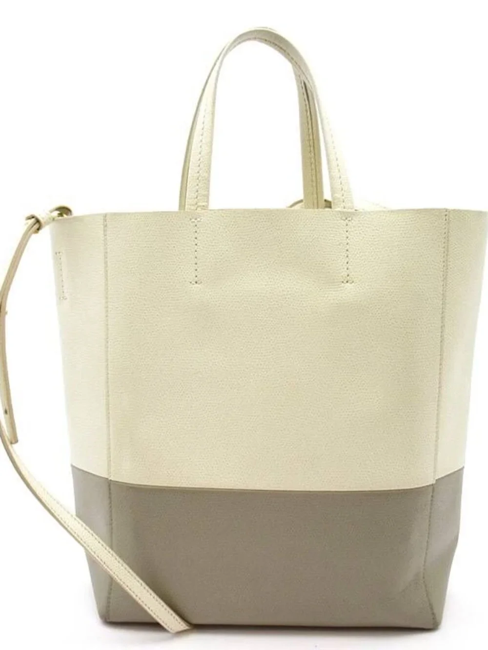 Celine Vertical Cover Small Tote Calfskin White Gray - Picture 4 of 7